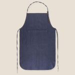 Grembiule in denim di cotone con dettagli in PU 190 g/m2 color blu alice quinta vista