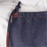 Grembiule in denim di cotone con dettagli in PU 190 g/m2 color blu alice sesta vista