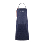 Grembiule in denim di cotone con dettagli in PU 190 g/m2 color blu alice vista area di stampa