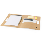 Cartellina in cartone riciclato con cancelleria all’interno color naturale terza vista