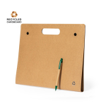 Cartellina in cartone riciclato con cancelleria all’interno color naturale prima vista