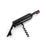 Cavatappi magnetico a forma di bottiglia di vino con apribottiglie color nero terza vista