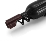Cavatappi magnetico a forma di bottiglia di vino con apribottiglie color nero  sesta vista