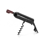 Cavatappi magnetico a forma di bottiglia di vino con apribottiglie color nero settima vista