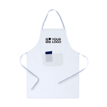 Grembiule in cotone e poliestere con taglio sopra al ginocchio vista area di stampa