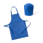 Set grembiule e cappello da cucina in non-woven per bambini color blu seconda vista