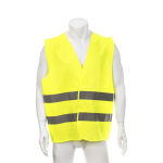 Gilet riflettente ad alta visibilità omologato per adulti color giallo terza vista