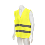 Gilet riflettente ad alta visibilità omologato per adulti color giallo terza vista