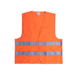 Gilet riflettente ad alta visibilità omologato per adulti color arancione prima vista