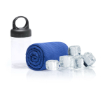 Asciugamano sportivo in materiale refrigerante protezione UV50 90x30cm color blu quarta vista