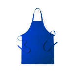 Grembiule in cotone e poliestere con doppio taschino frontale color blu prima vista