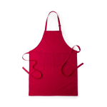 Grembiule in cotone e poliestere con doppio taschino frontale color rosso