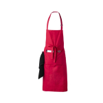 Grembiule in cotone e poliestere con doppio taschino frontale color rosso