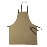 Grembiule in cotton canvas con vari taschini da 340 g/m2 color marrone prima vista