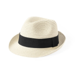 Cappello regolabile dall'interno con nastro nero per personalizzare color naturale prima vista