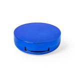Balsamo labbra in confezione rotonda di colori brillanti con specchio color blu seconda vista