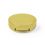 Balsamo labbra in confezione rotonda di colori brillanti con specchio color oro prima vista