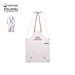 Grembiule in cotone canvas con nastri regolabili in similpelle 340g/m2 color bianco sporco seconda vista