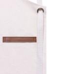 Grembiule in cotone canvas con nastri regolabili in similpelle 340g/m2 color bianco sporco ottava vista