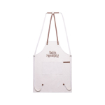 Grembiule in cotone canvas con nastri regolabili in similpelle 340g/m2 color bianco sporco prima vista