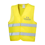 Gilet ad alta visibilità per uso professionale XL RFX™ color giallo fluorescente vista con stampa in transfer