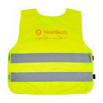 Gilet alta visibilità per bimbi dai 3 ai 6 anni chiusura in velcro RFX color giallo fluorescente vista con stampa serigrafica