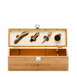 Set da vino presentato in elegante scatola di bambù e metallo vista principale