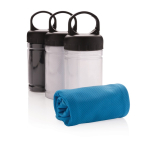 Asciugamano refrigerante in microfibra con protezione solare color nero vista generale