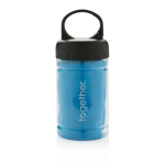 Asciugamano refrigerante in microfibra con protezione solare color blu vista con logo