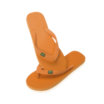 Infradito con logo e con la bandiera del Brasile Brasileiras color arancione quarta vista