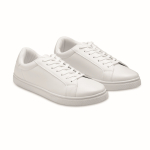Scarpe leggere in similpelle con suola in gomma color bianco