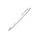Penna a sfera in alluminio personalizzabile dal design moderno con inchiostro blu color bianco