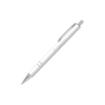 Penna a sfera in alluminio personalizzabile dal design moderno con inchiostro blu color bianco
