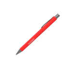 Penna in alluminio con comoda finitura gommata e inchiostro blu color rosso