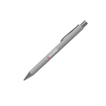 Penna in alluminio con comoda finitura gommata e inchiostro blu color grigio