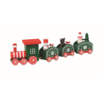 Trenino in legno con pupazzetti a tema natalizio personalizzabile color multicolore