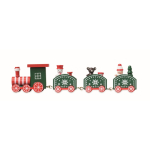 Trenino in legno con pupazzetti a tema natalizio personalizzabile color multicolore seconda vista