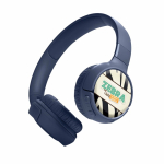Cuffie JBL Tune 520BT con potente suono Pure Bass e Bluetooth 5.3 color blu vista con stampa