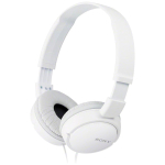 Cuffie cablate Sony On-Ear con suono bilanciato color bianco vista angolo frontale destro