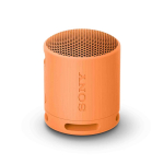 Altoparlante wireless Sony SRS-XB100 resistente ad acqua e polvere color arancione vista angolo frontale sinistro