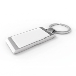 Portachiavi in metallo curvo dallo stile moderno e dal design distintivo color argento