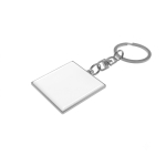 Portachiavi metallico quadrato dal design elegante e resistente color argento
