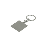Portachiavi metallico quadrato dal design elegante e resistente color argento