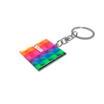 Portachiavi metallico quadrato dal design elegante e resistente color argento