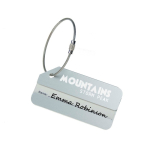 Etichetta bagaglio in alluminio ultrarobusta e leggera color argento