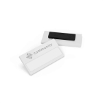 Porta badge magnetico riutilizzabile per eventi e congressi color bianco