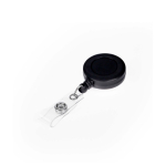 Portabadge retrattile in plastica con clip per uso professionale color nero