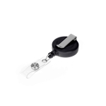 Portabadge retrattile in plastica con clip per uso professionale color nero