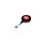 Portabadge retrattile in plastica con clip per uso professionale color nero