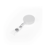 Portabadge retrattile in plastica con clip per uso professionale color bianco